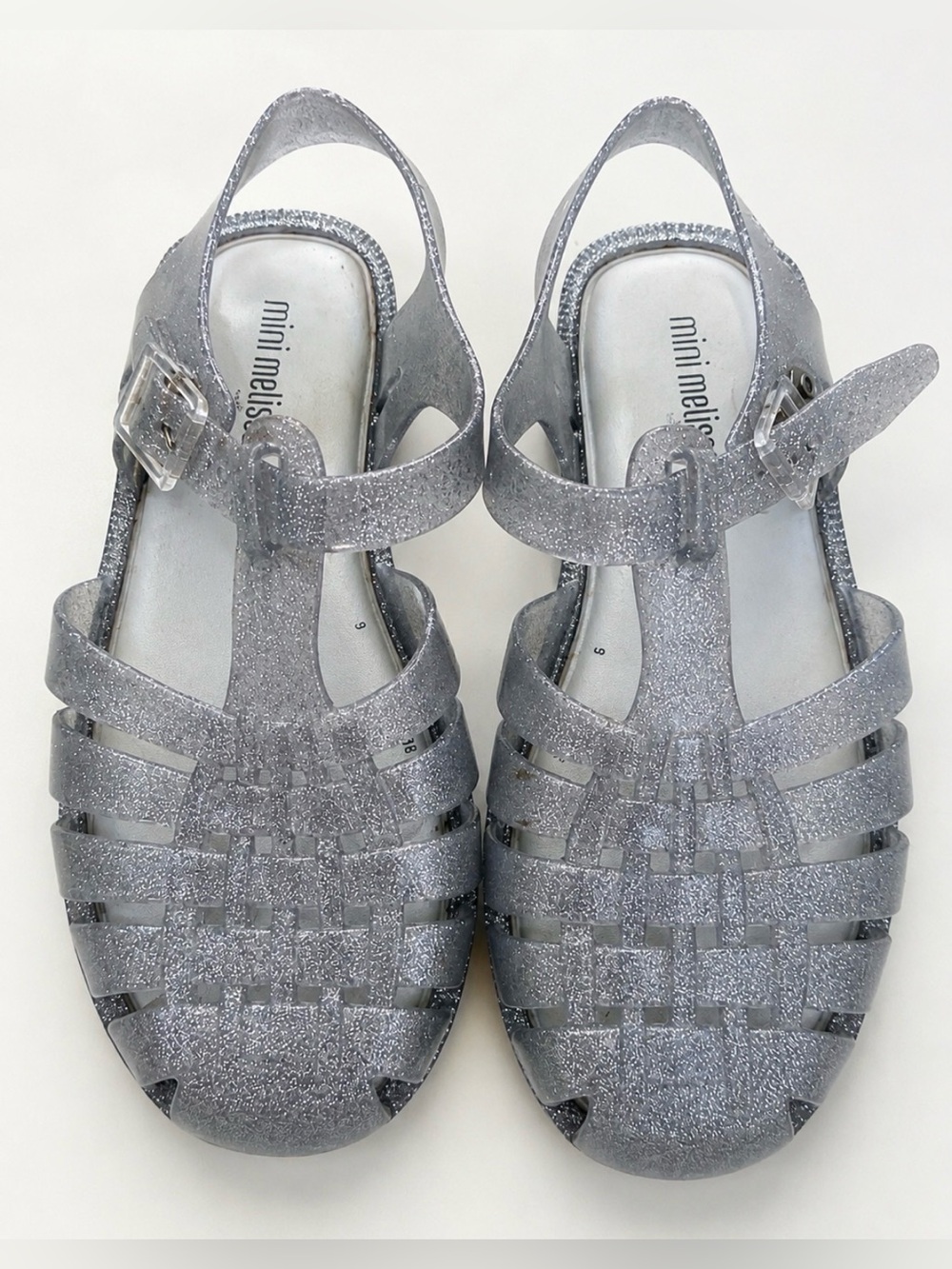 Mini melissa Kids' Mini Posession Shimmery Jelly Fisherman Sandal Size 13